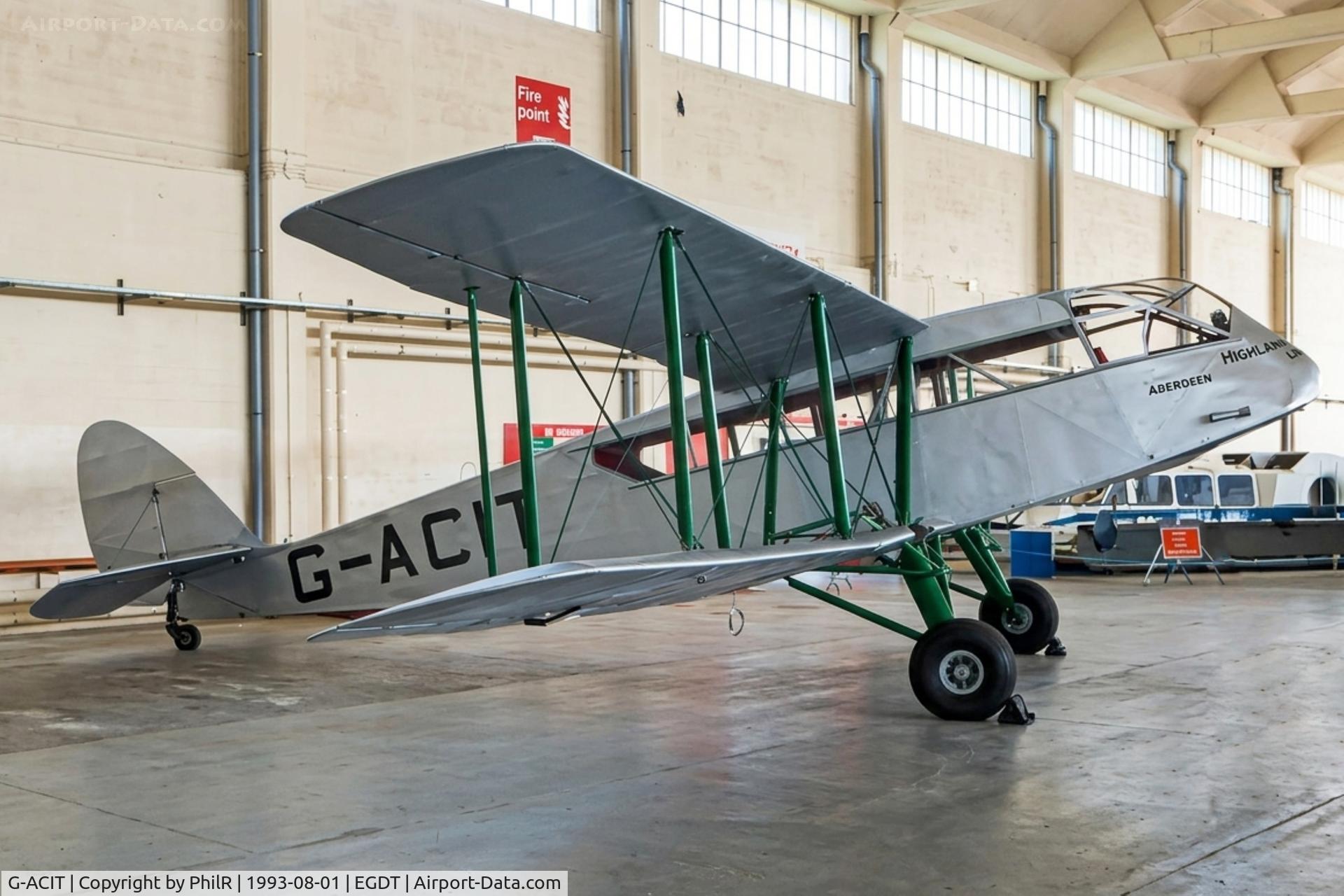 G-ACIT, 1933 De Havilland DH-84 Dragon 1, c/n 6039, G-ACIT 1933 DH84A Dragon Highland Airways Ltd Wroughton 
