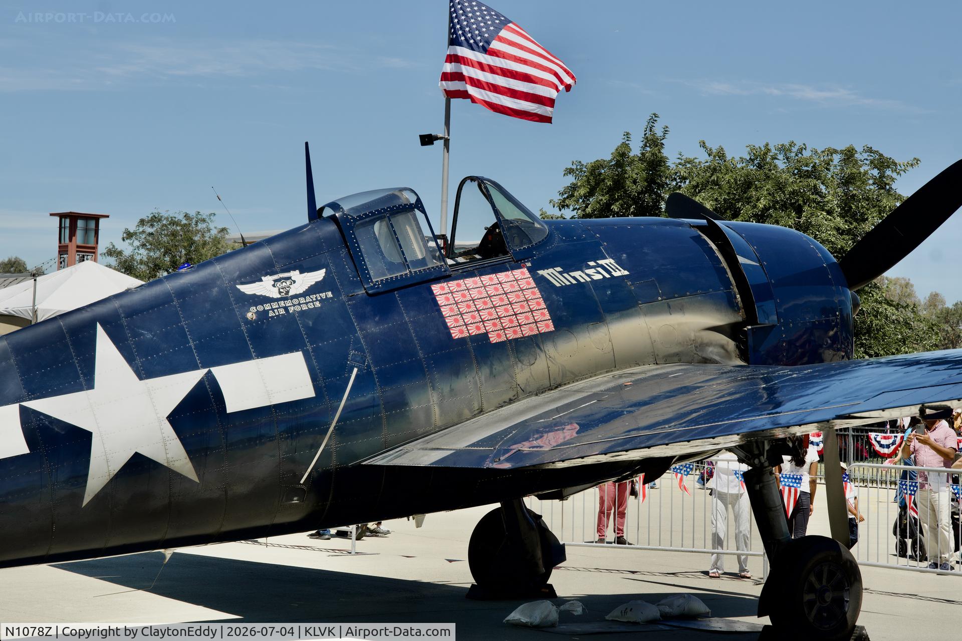 N1078Z, 1963 Grumman F6F-5 Hellcat, c/n 27354801-66, 4th of July Livermore airport in California 2026