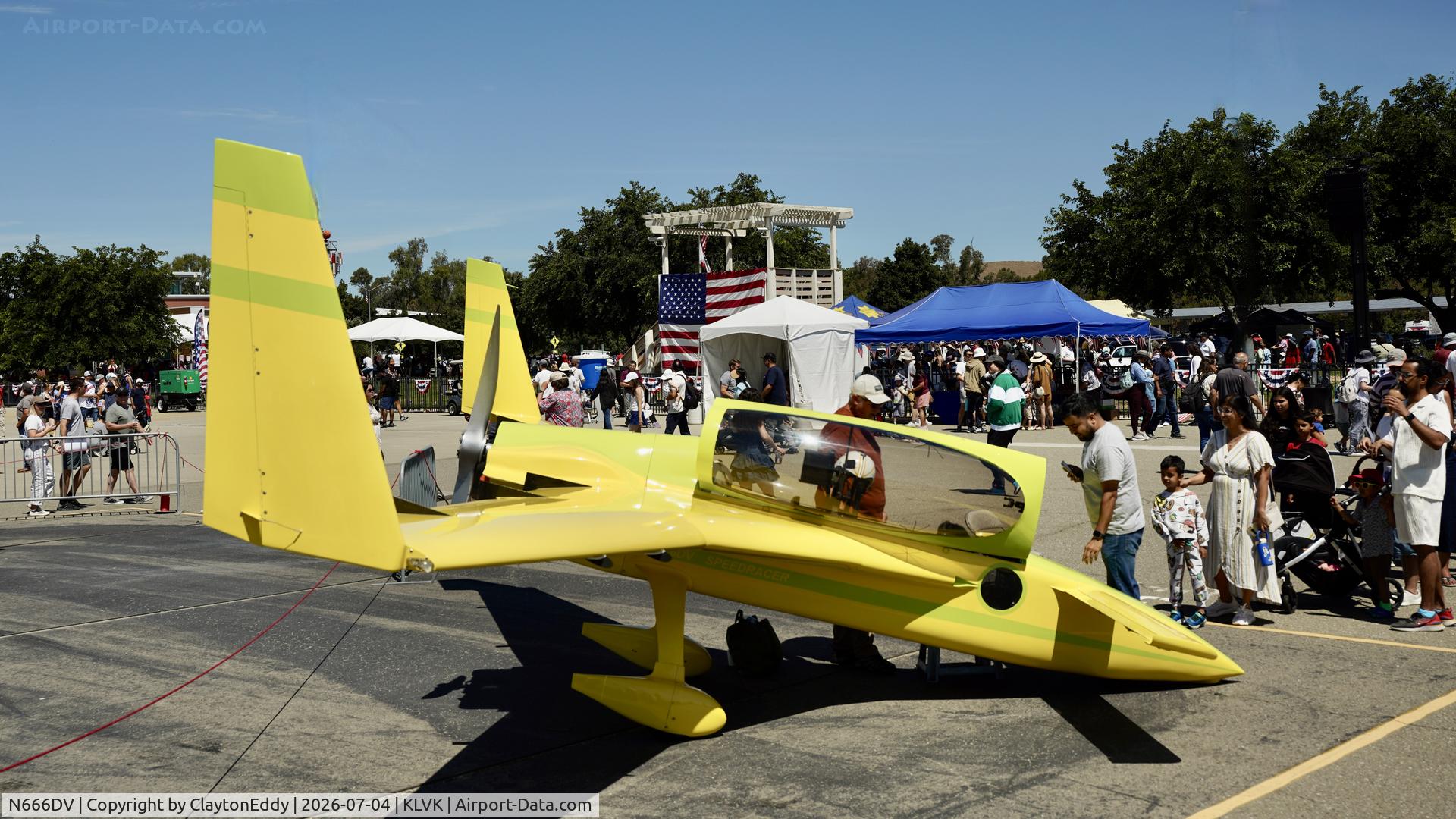 N666DV, Rutan Long-EZ, c/n 00001, 4th of July Livermore airport in California 2026