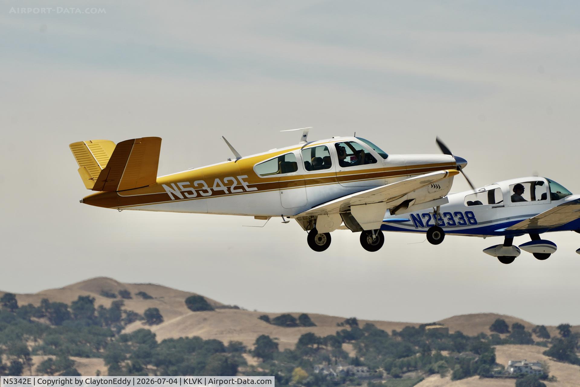 N5342E, 1959 Beech K35 Bonanza, c/n D-5804, 4th of July Livermore airport in California 2026