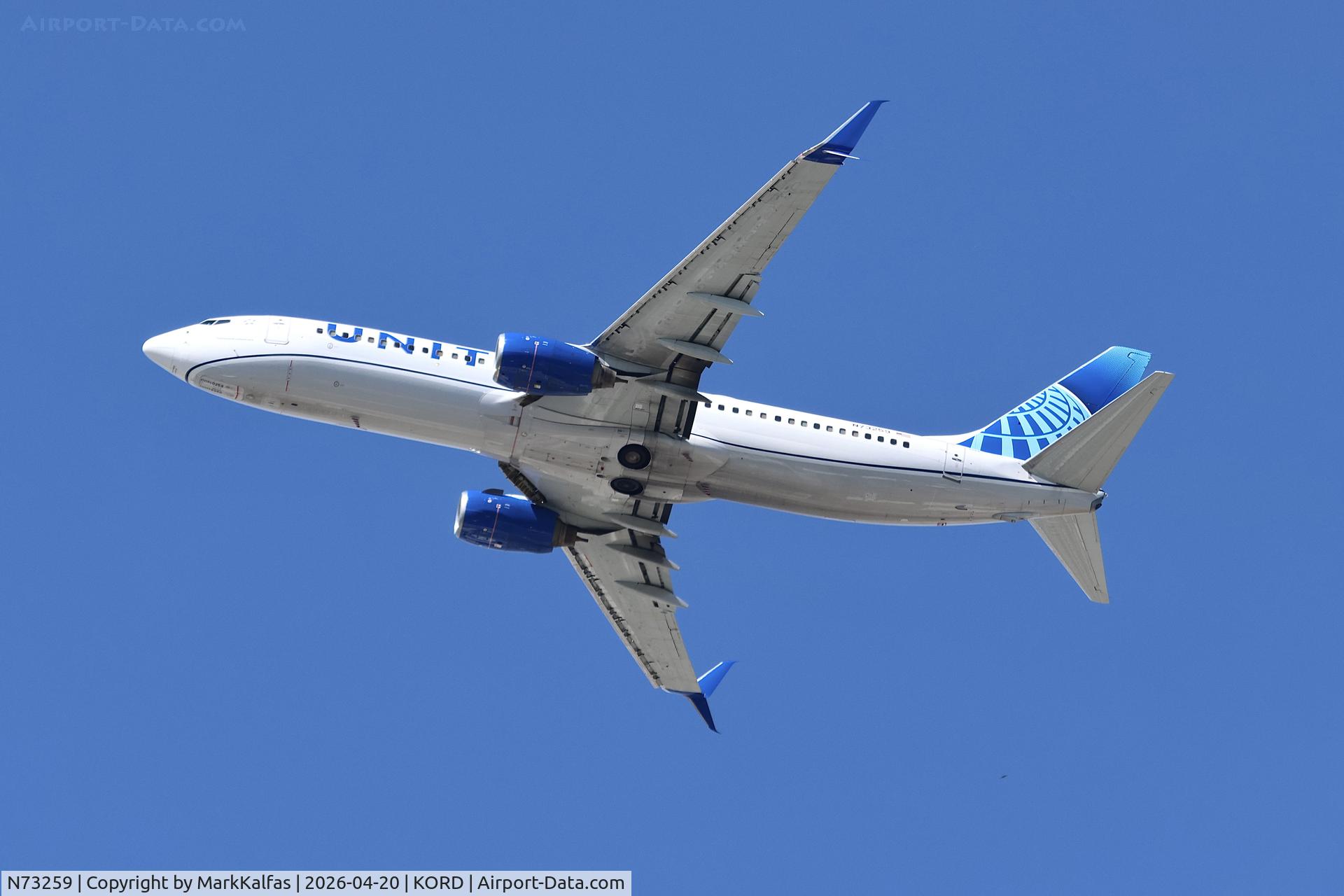 N73259, 2001 Boeing 737-824, c/n 30803, B738 United Boeing 737-824 N73259 departing 28R KORD