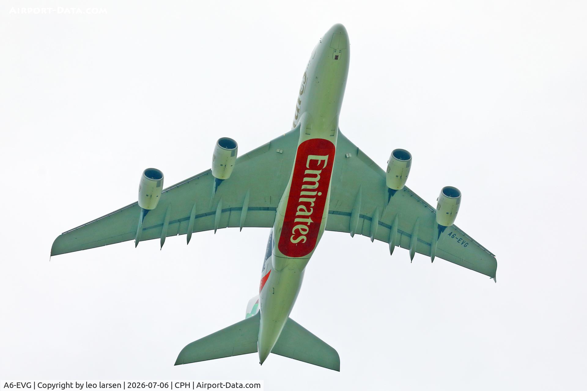 A6-EVG, 2018 Airbus A380-842, c/n 256, Copenhagen 6.7.2026