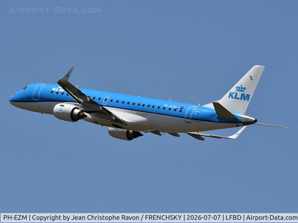 PH-EZM, 2010 Embraer 190LR (ERJ-190-100LR), c/n 19000338, Bordeaux (BOD)	Amsterdam (AMS)	KL1444