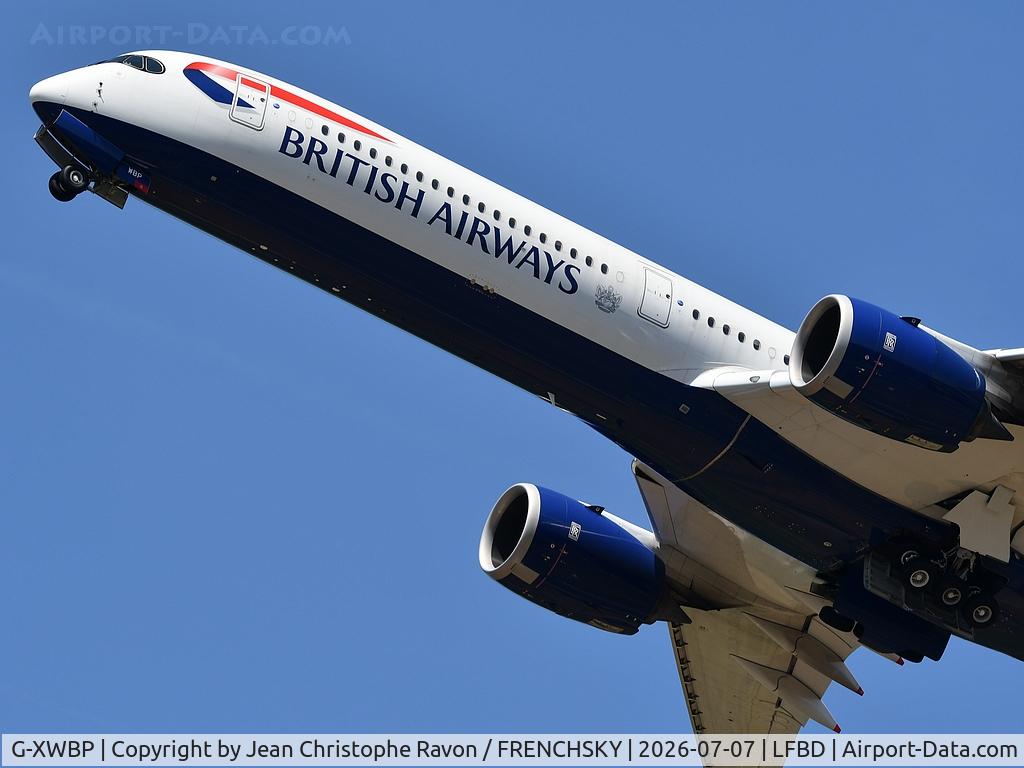 G-XWBP, 2023 Airbus A350-1041, c/n 623, Bordeaux (BOD)	London (LHR)	BA9172