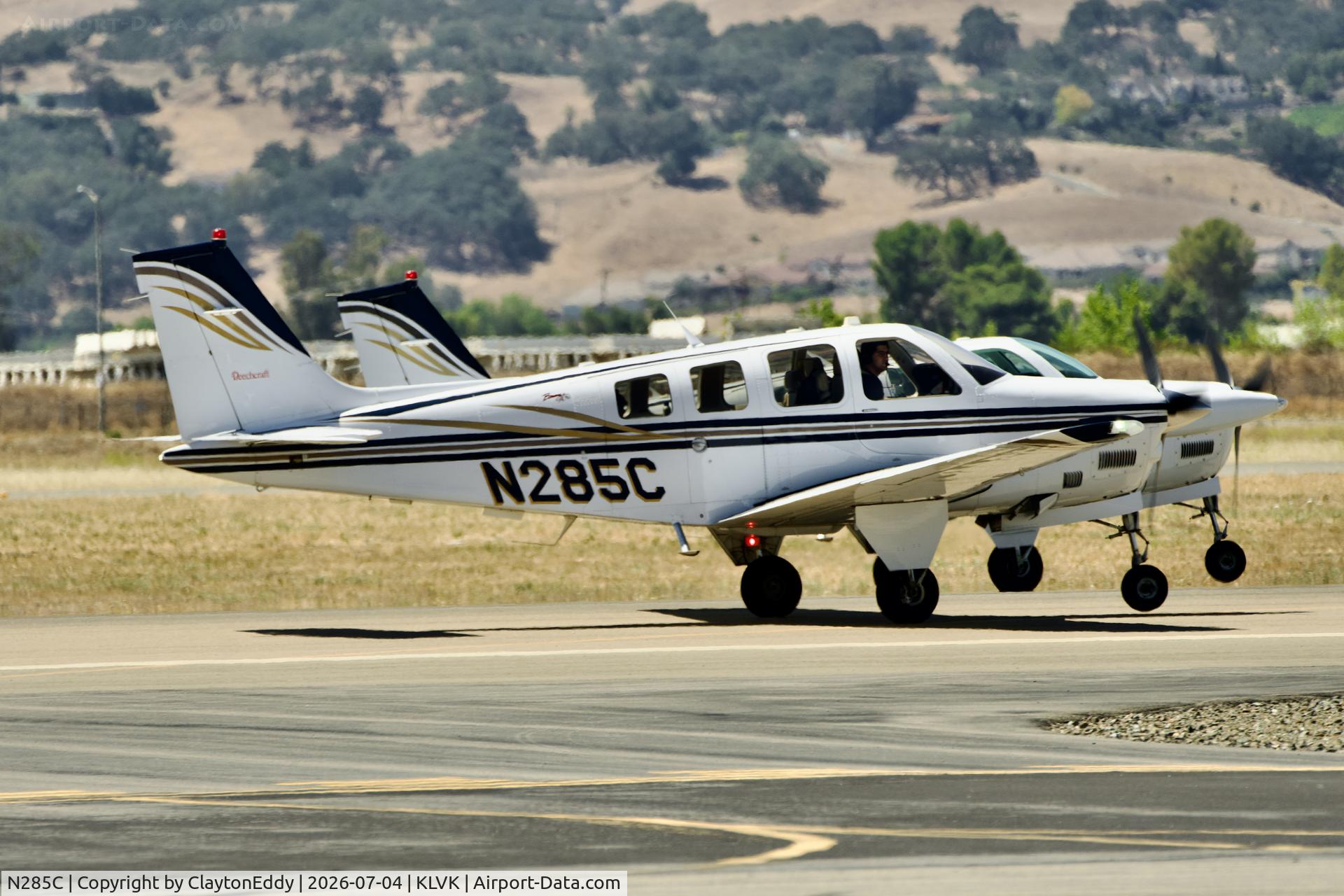 N285C, 2002 Raytheon Aircraft Company A36 Bonanza, c/n E-3477, 4th of July Livermore airport in California 2026