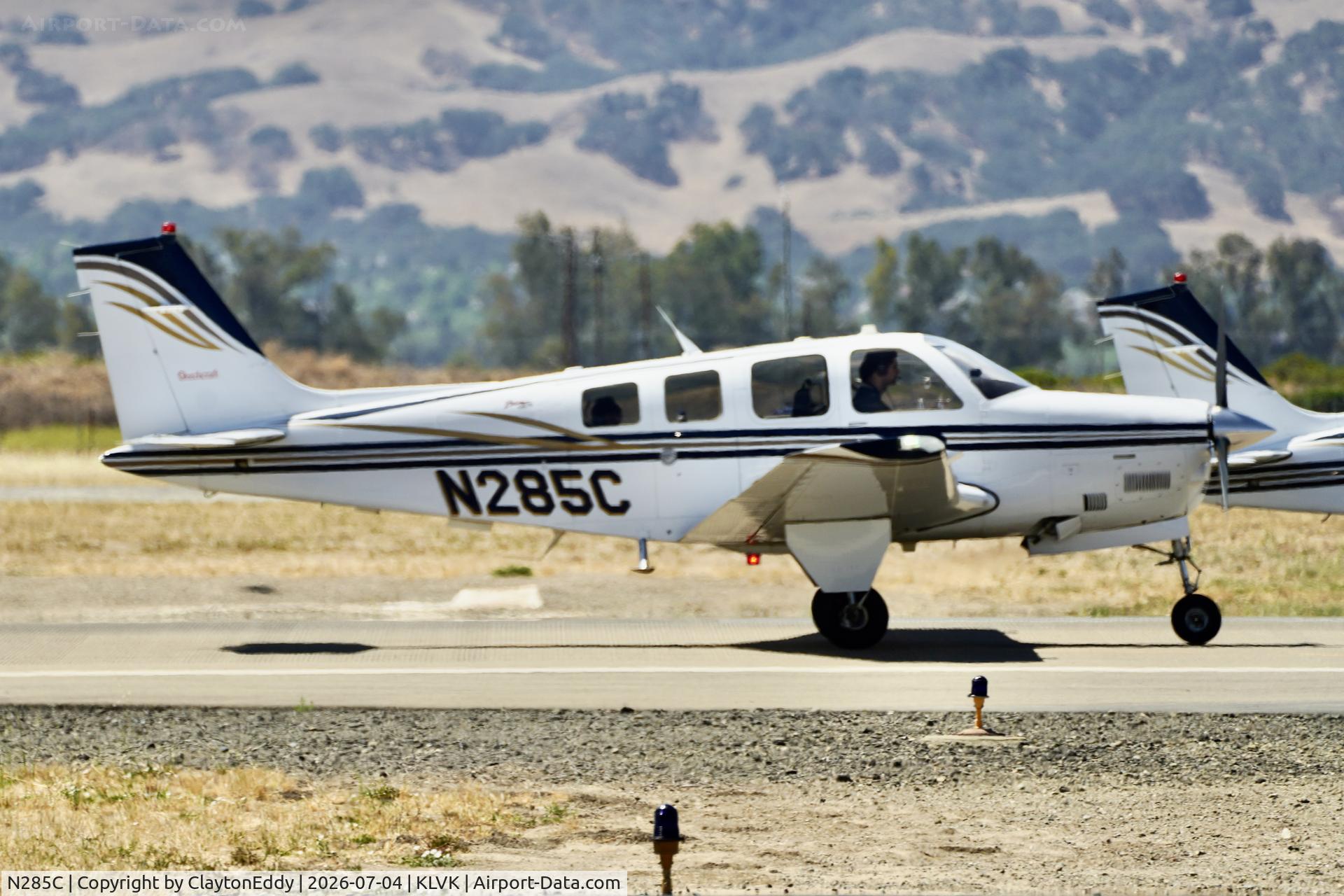 N285C, 2002 Raytheon Aircraft Company A36 Bonanza, c/n E-3477, 4th of July Livermore airport in California 2026
