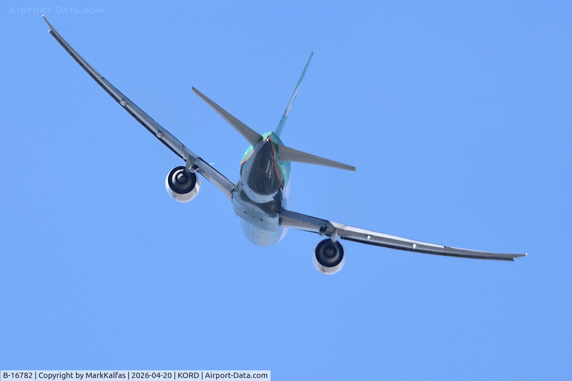 B-16782, 2018 Boeing 777-F5E, c/n 62825 l/n 1551, B77L Eva Air Cargo Boeing 777-F5E B-16782 departing 28R KORD