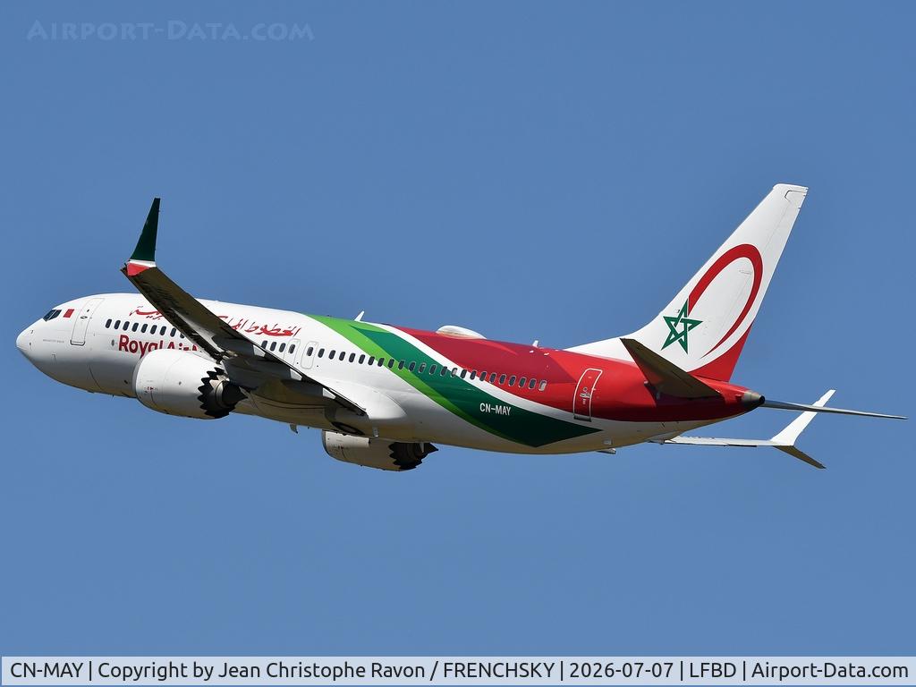 CN-MAY, 2019 Boeing 737-8 MAX, c/n 60011 l/n 7389, Bordeaux (BOD)	Casablanca (CMN)	AT793