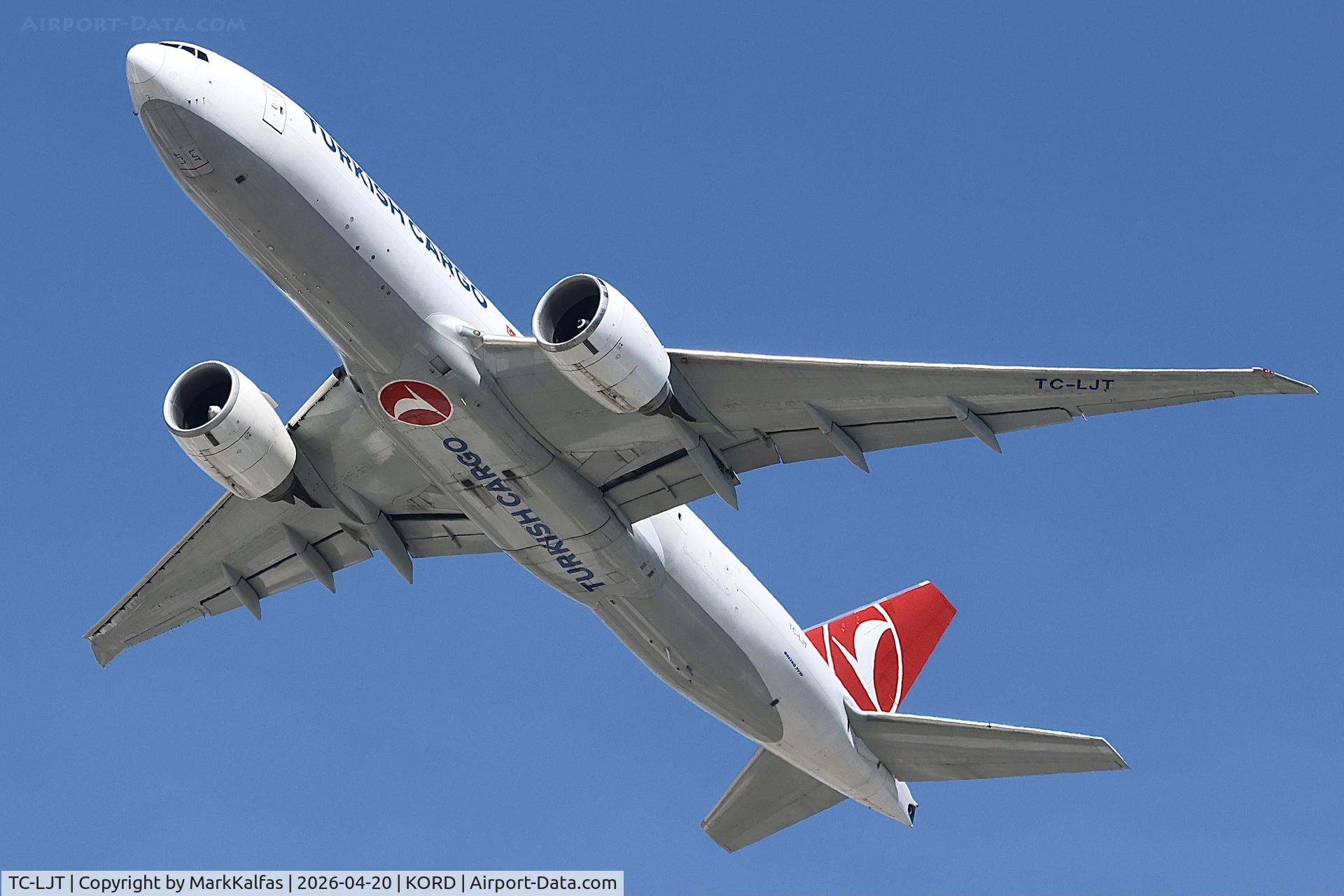 TC-LJT, 2020 Boeing 777-FF2, c/n 66580 l/n 1645, B77L Turkish Cargo  Boeing 777-FF2 TC-LJT departing 28R KORD