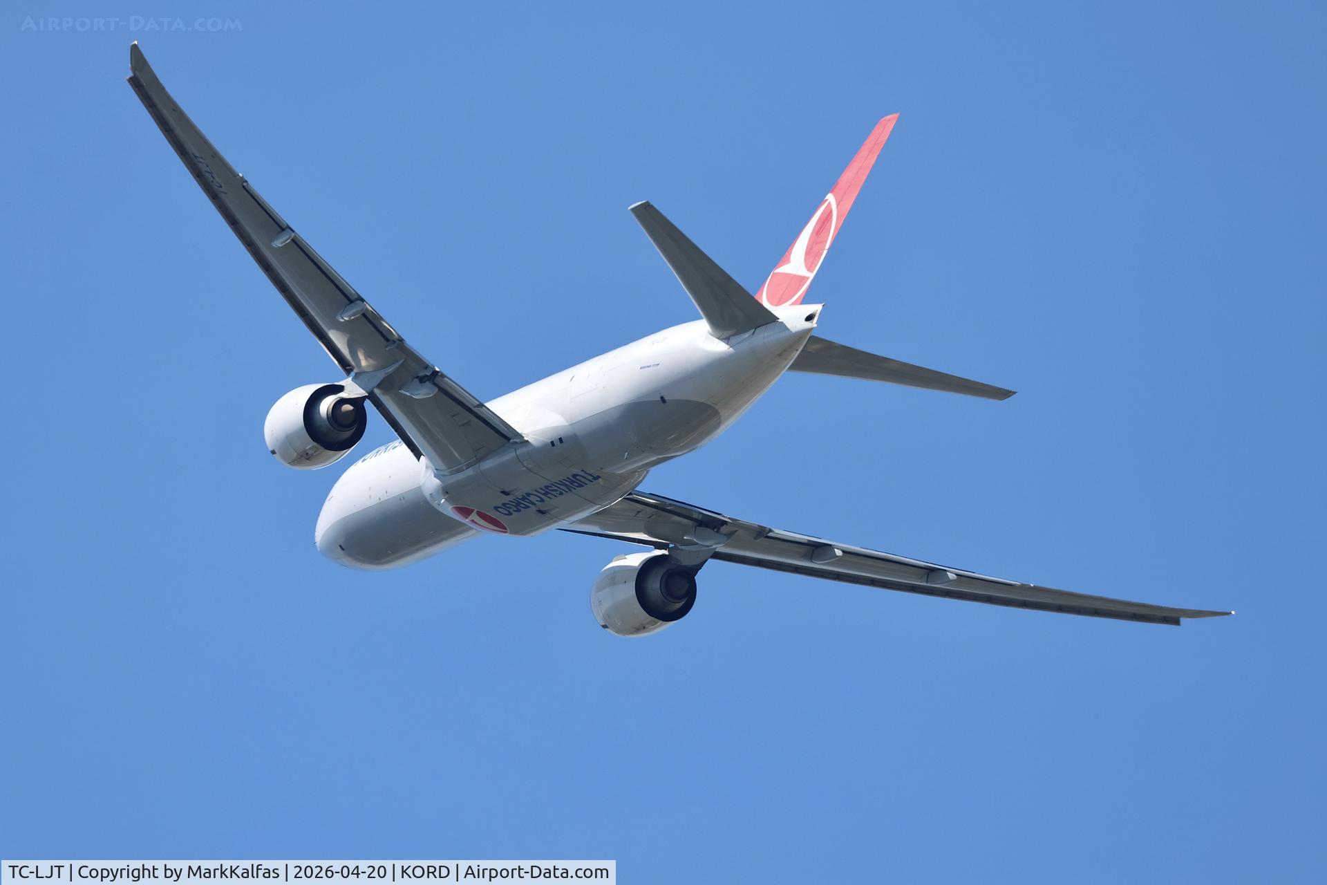 TC-LJT, 2020 Boeing 777-FF2, c/n 66580 l/n 1645, B77L Turkish Cargo  Boeing 777-FF2 TC-LJT departing 28R KORD