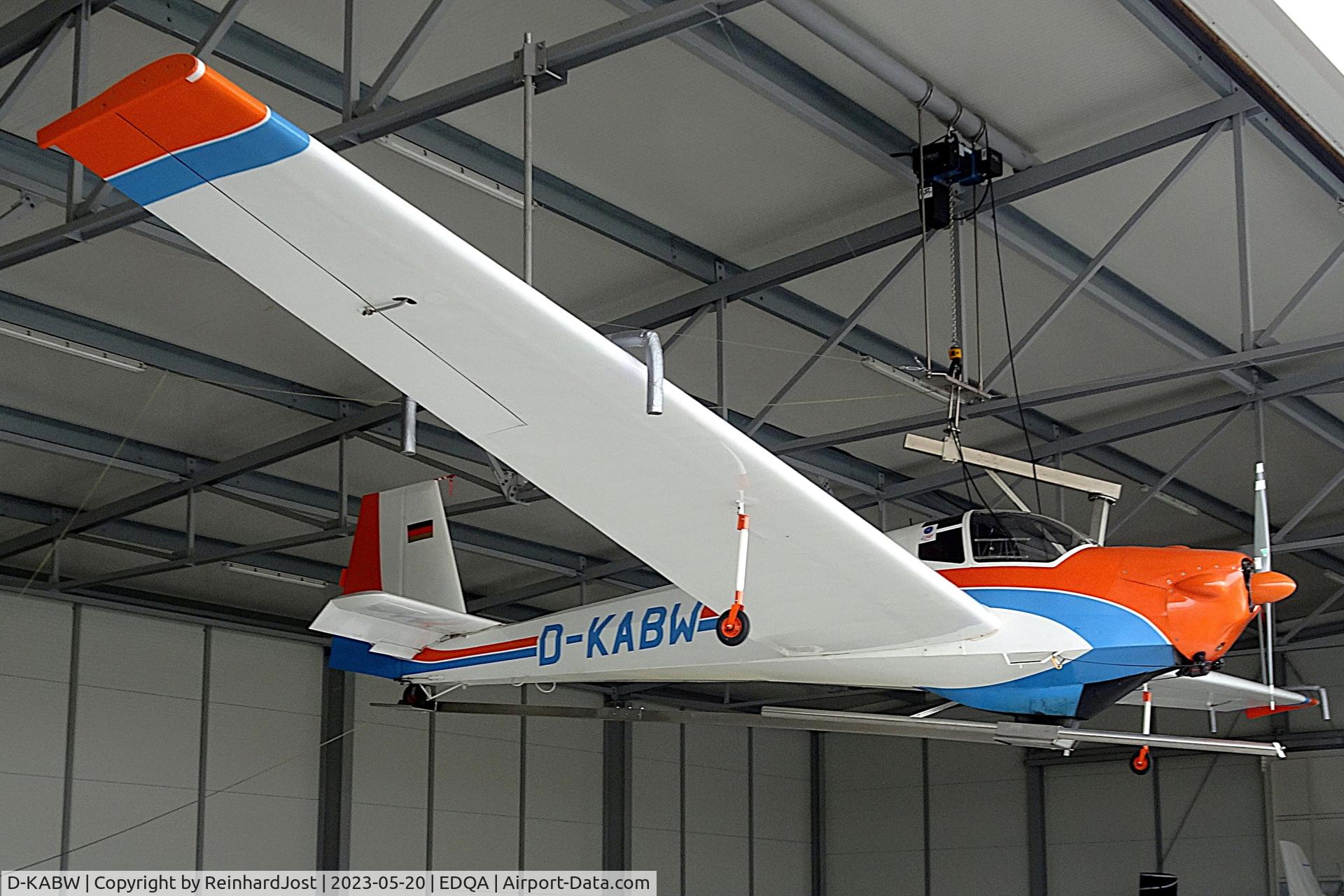 D-KABW, 1970 Scheibe SF-25B Motorfalke, c/n 46123, Motorfalke at the ceiling of a hangar at Bamberg (EDQA), Germany