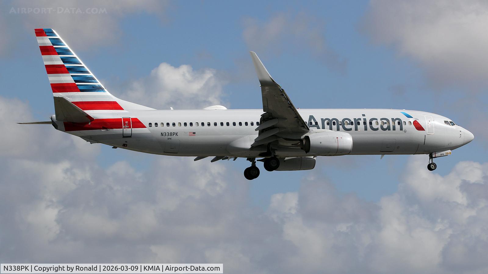 N338PK, 2017 Boeing 737-823, c/n 31268, at mia