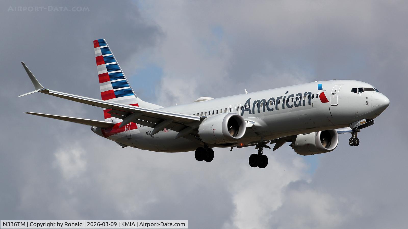 N336TM, 2023 Boeing 737-8 MAX, c/n 68107 l/n 8770, at mia