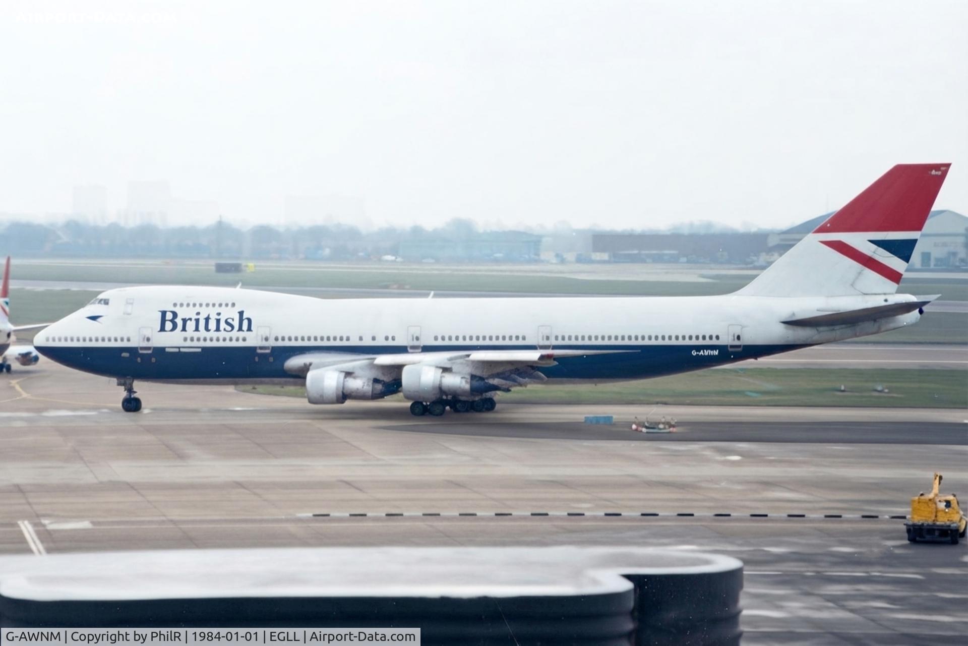G-AWNM, 1973 Boeing 747-136, c/n 20708, G-AWNM 1973 B747-100 BA LHR 

