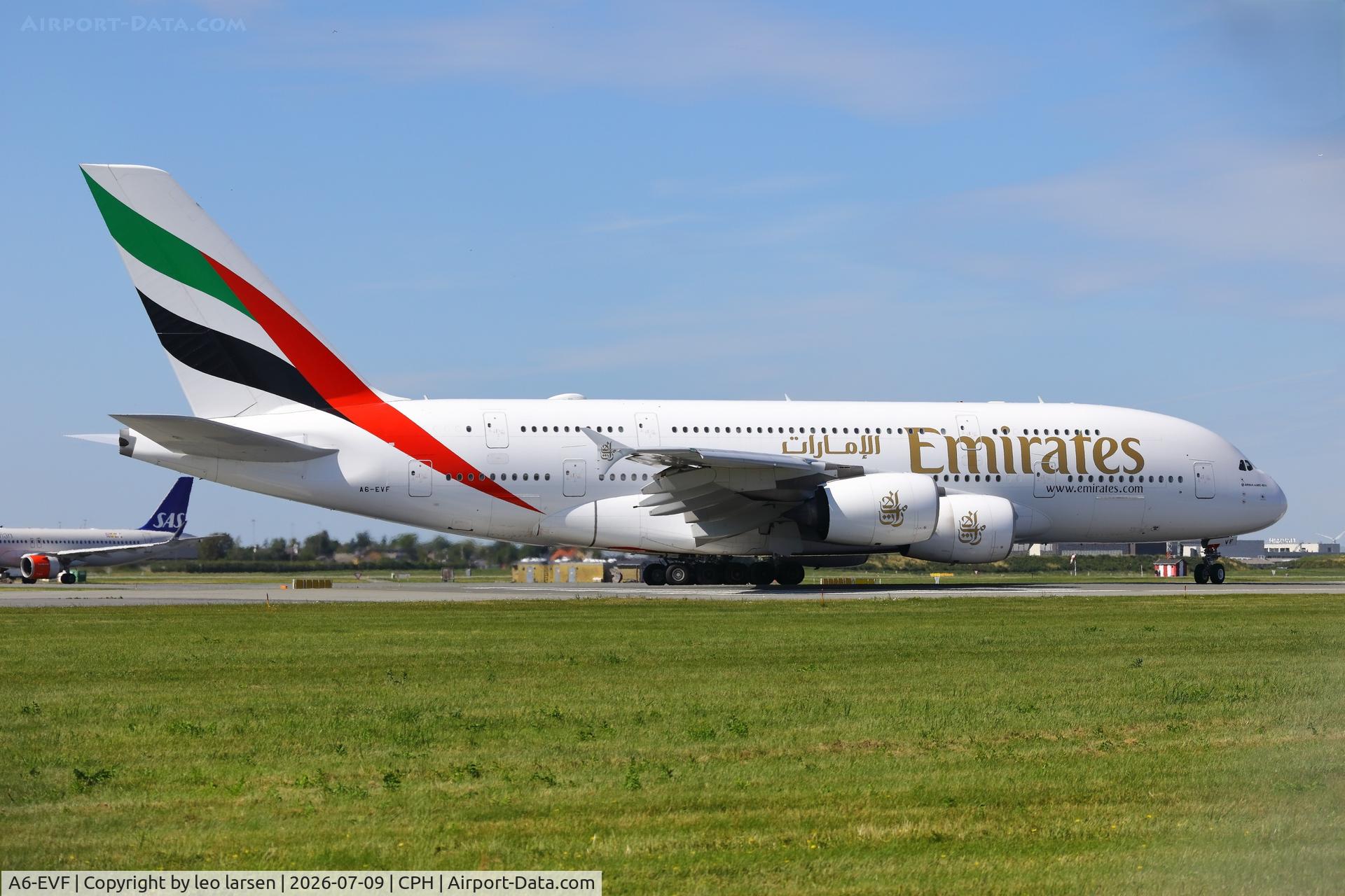 A6-EVF, 2018 Airbus A380-800, c/n 252, Copenhagen 9.7.2026