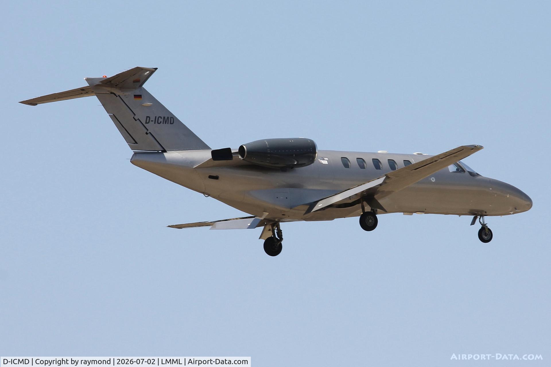 D-ICMD, 2002 Cessna 525A CitationJet CJ2, c/n 525A-0125, Cessna 525A CitationJet CJ2 reg D-ICMD of HYPE Private Jets landing in MLA.