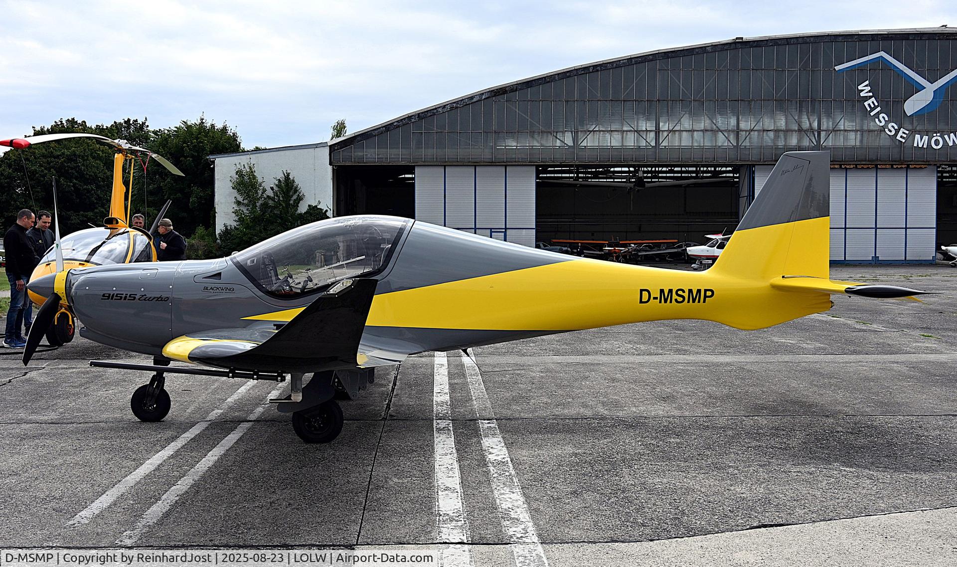 D-MSMP, 2023 BlackWing BW 635RG, c/n 021, Blackwing with a yellow tail at the Rotax Days 2025, Wels, Austria