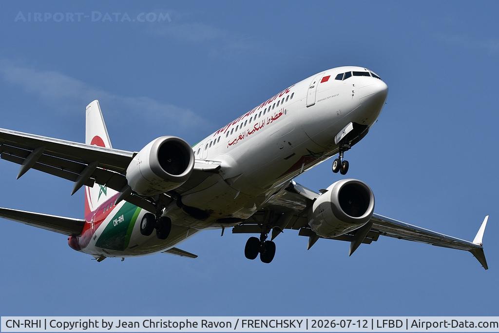 CN-RHI, 2019 Boeing   737-8 MAX, c/n 62878	 l/n 	7746, Casablanca (CMN)	Bordeaux (BOD)	AT792