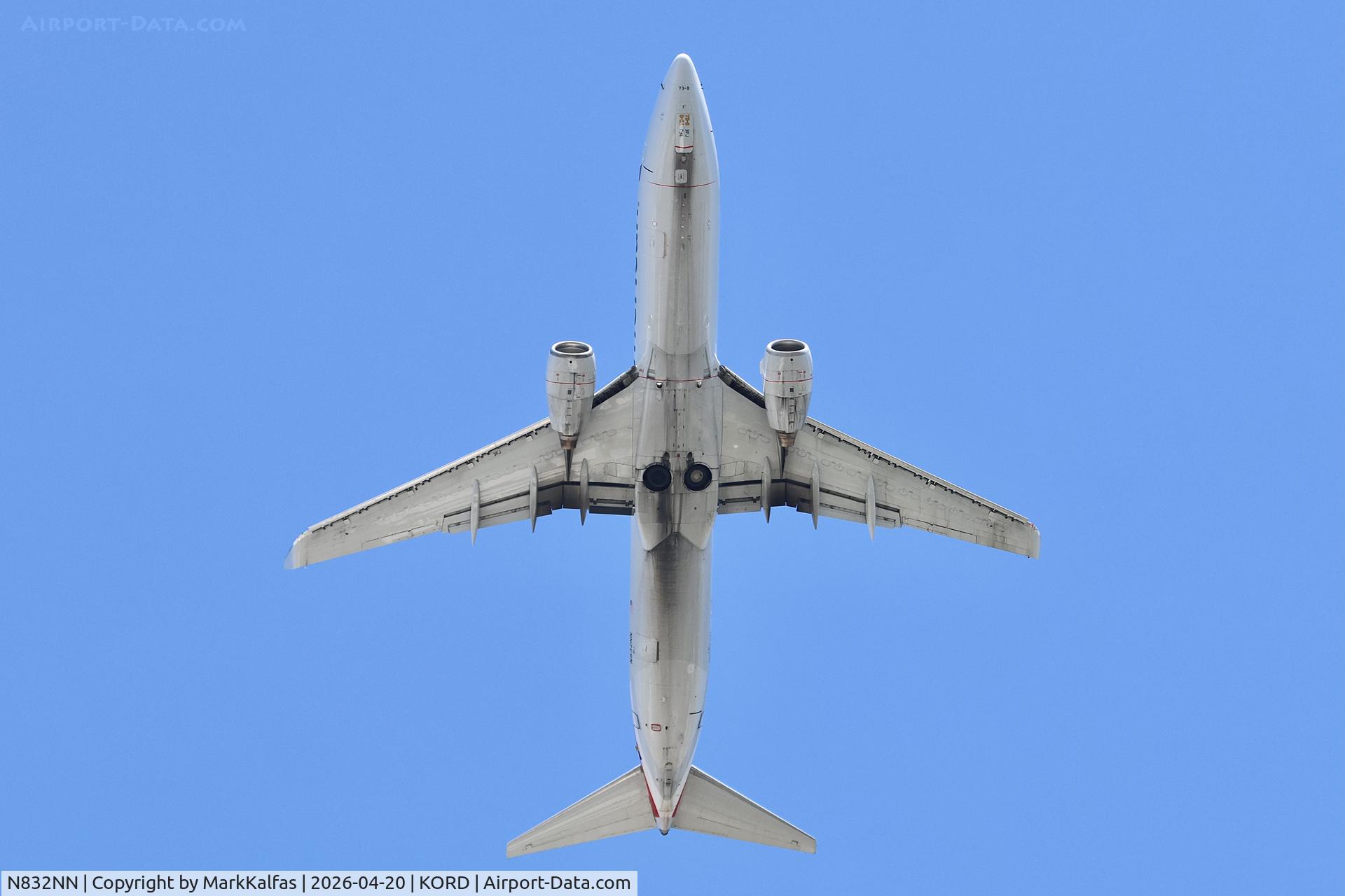 N832NN, 2010 Boeing 737-823, c/n 33521, B738 American Airlines Boeing 737-823 N332NN departing 28R KORD