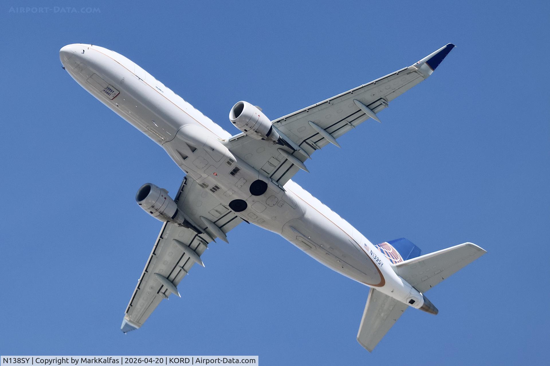 N138SY, 2015 Embraer 175LR (ERJ-170-200LR), c/n 17000446, ess Embraer ERJ-170-200LR N139SY departing 28R KORD