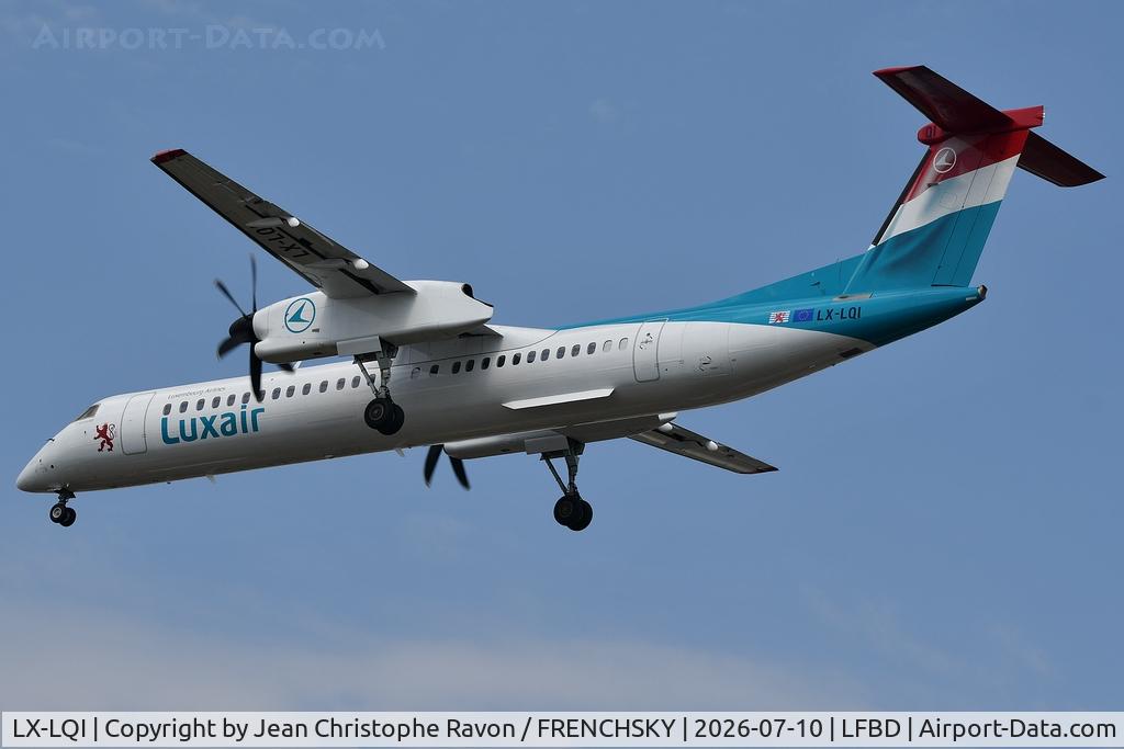 LX-LQI, 2016 Bombardier DHC-8-402Q Dash 8 Dash 8, c/n 4534, Luxembourg (LUX)	Bordeaux (BOD)	LG8171	