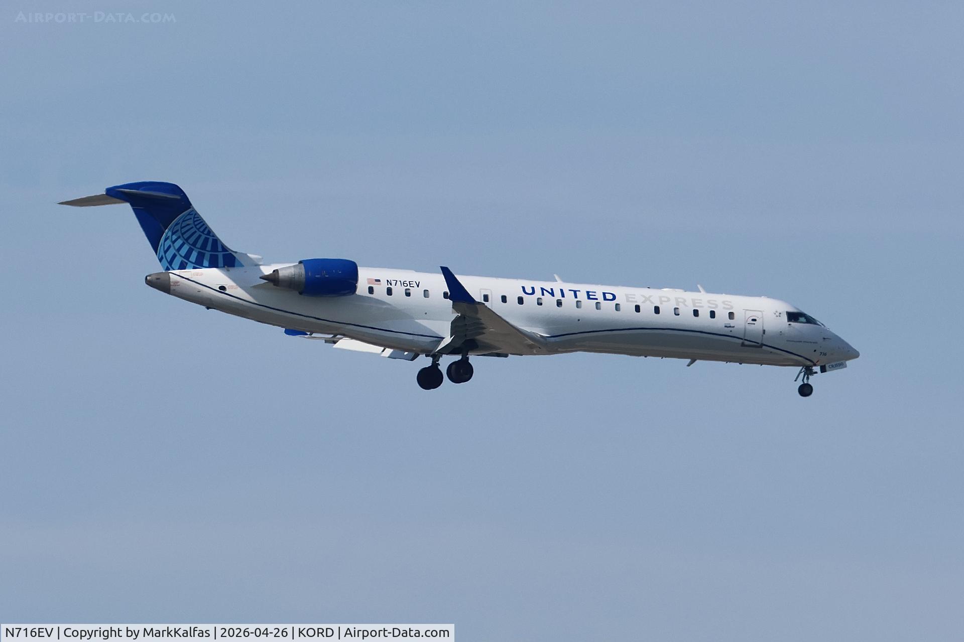 N716EV, 2003 Bombardier CRJ-701 (CL-600-2C10) Regional Jet, c/n 10084, CRJ7 SkyWest / United Express Bombardier CRJ-701 N716EV on approach 10C KORD
