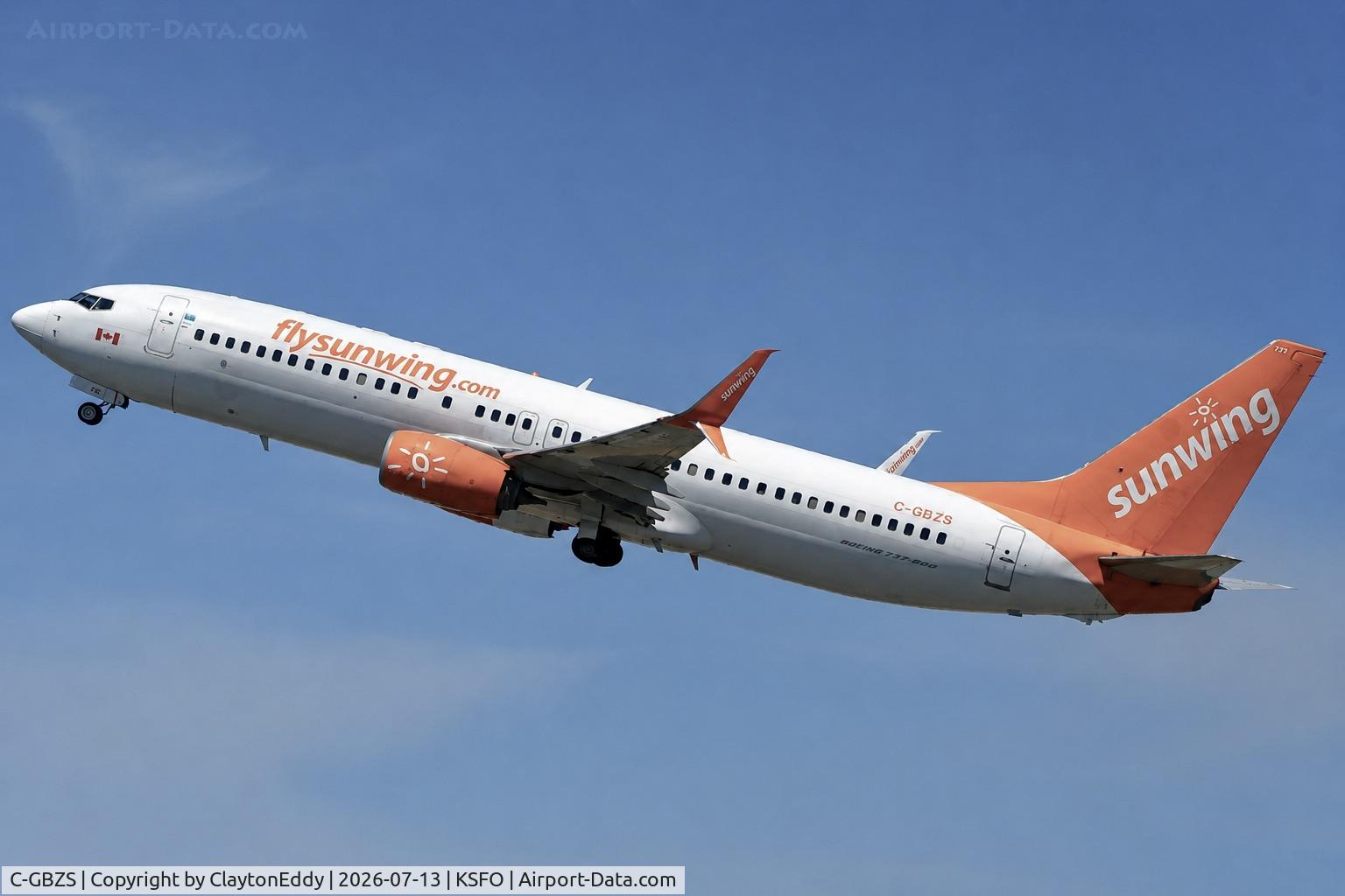 C-GBZS, 2016 Boeing 737-8SH, c/n 42053 l/n 5780, Sky Terrace SFO 2026
