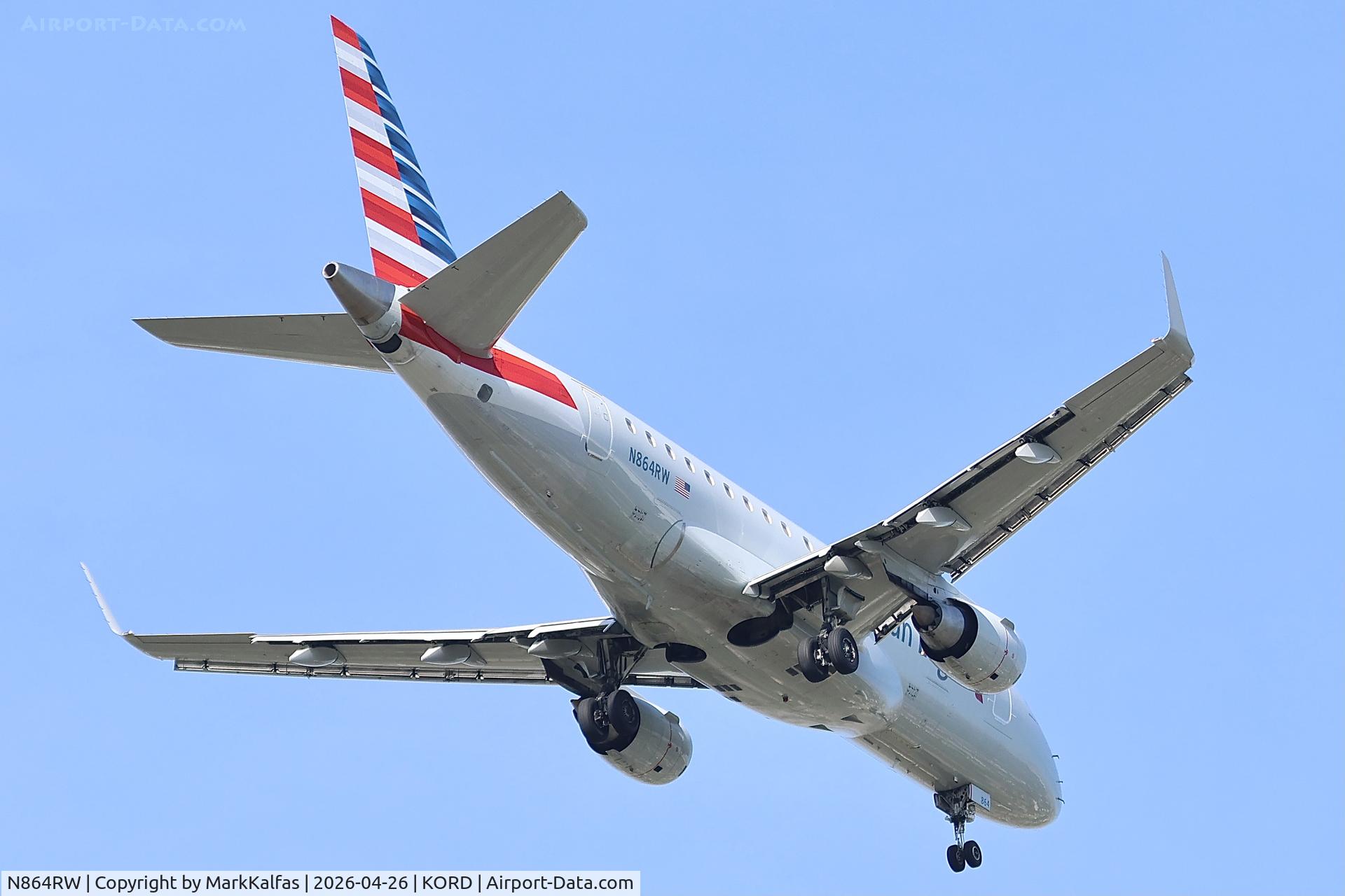 N864RW, 2006 Embraer 170SE (ERJ-170-100SE), c/n 17000117, E170 Republic Airways / American Eagle ERJ-170-100 N864RW 10C Approach KORD