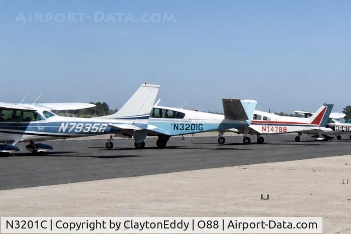 N3201C, 1954 Beech E35, c/n D-3854, Old Rio Vista Airport in California 1976