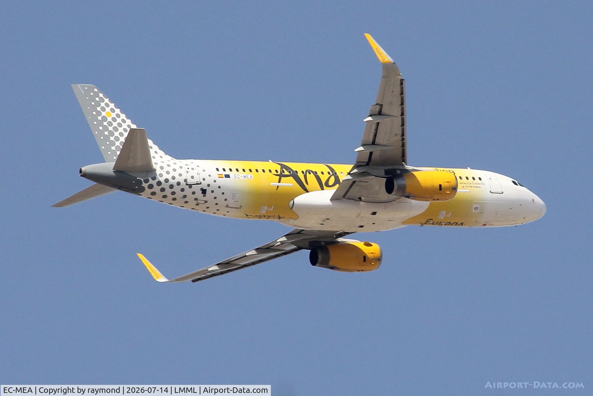 EC-MEA, 2014 Airbus A320-232, c/n 6400, Airbus A320-232 reg EC-MEA of Vueling in special 'Andalucia' livery airborne from Malta to Barcelona.