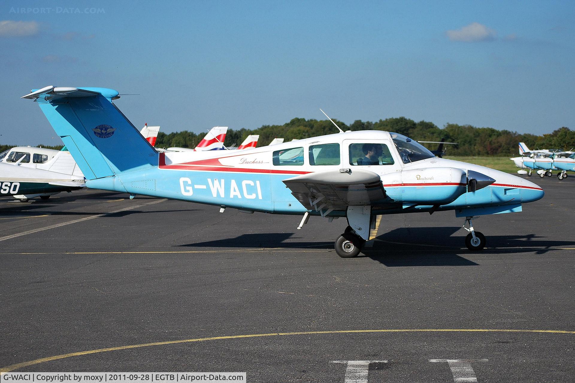 G-WACI, 1979 Beech 76 Duchess, c/n ME-289, Beech 76 Duchess at Wycombe Air Park. Ex N6703Y 