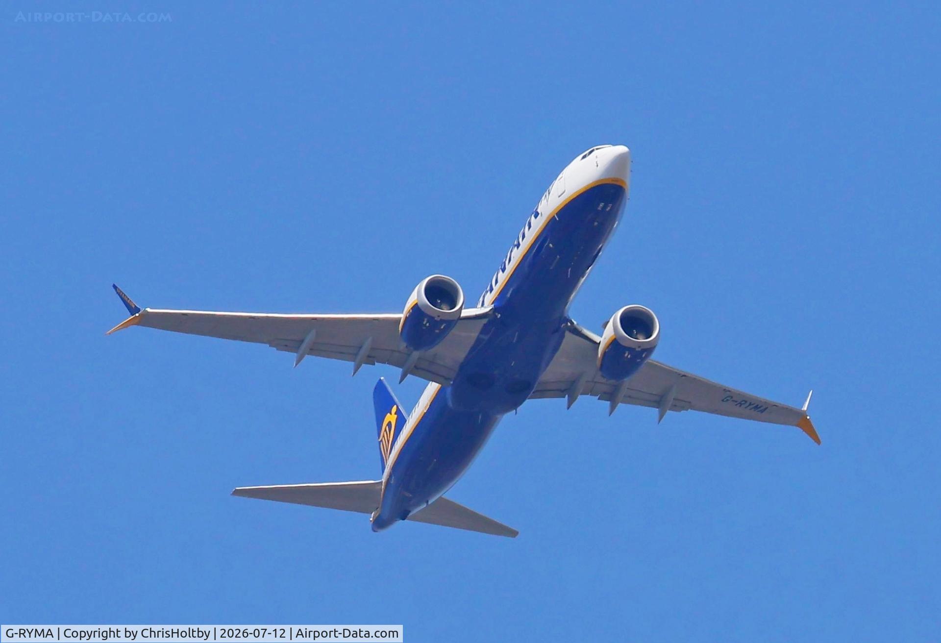 G-RYMA, 2025 Boeing 737-8-200 MAX, c/n 67128, Over Waterford, Herts.