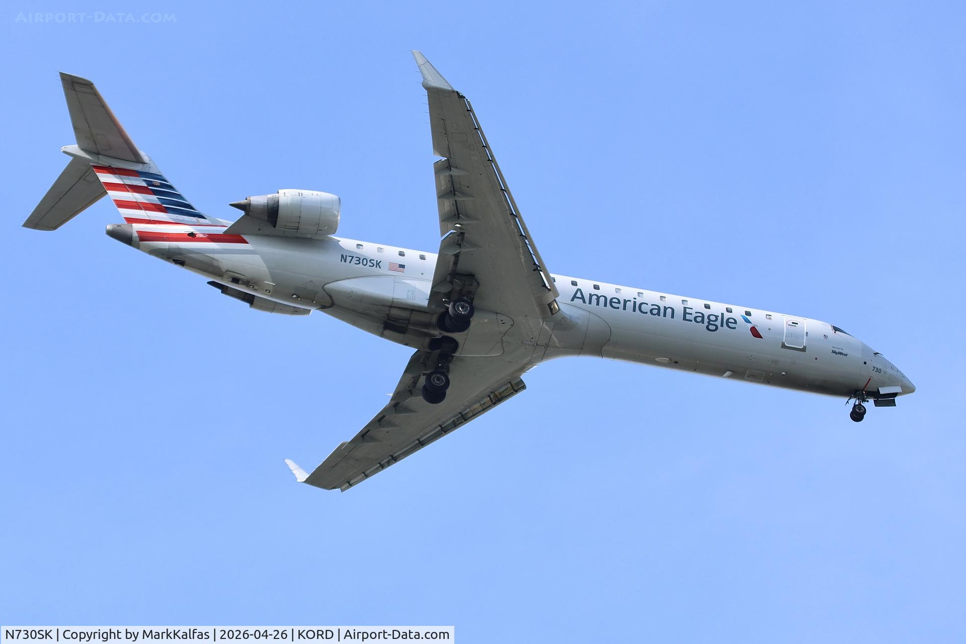 N730SK, 2005 Bombardier CRJ-701 (CL-600-2C10) Regional Jet, c/n 10193, CRJ7 SkyWest / American Eagle  Bombardier CRJ-701 ER N730SK arriving 10C KORD.