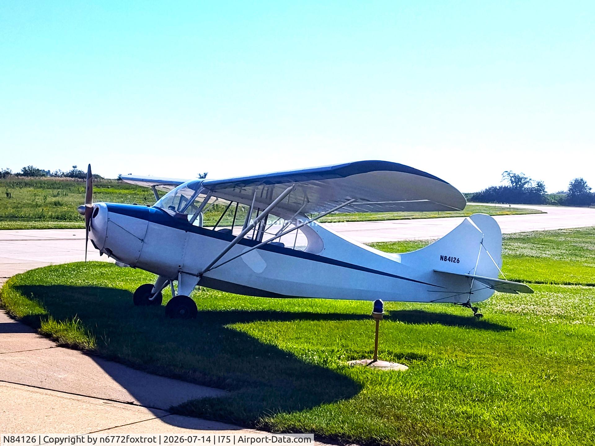 N84126, 1946 Aeronca 7AC Champion, c/n 7AC-2815, Sitting at the intersection