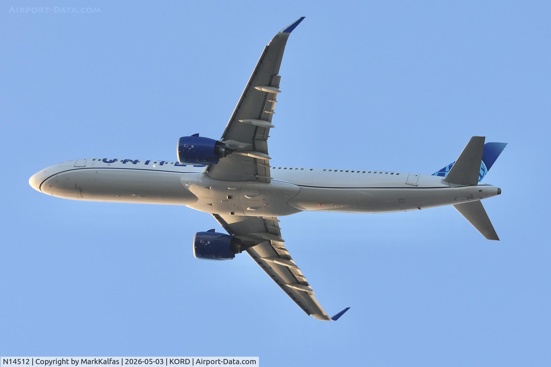 N14512, 2024 Airbus A321- 271NX, c/n 11953, A21N United Airbus A321-271NX, N14512 departing 28C KORD