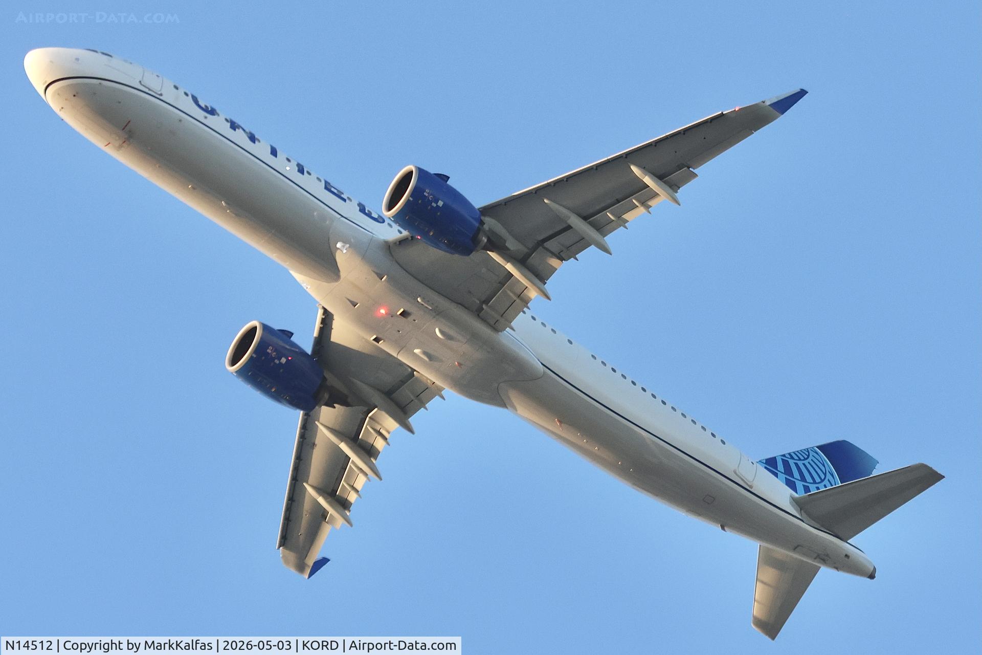 N14512, 2024 Airbus A321- 271NX, c/n 11953, A21N United Airbus A321-271NX, N14512 departing 28C KORD