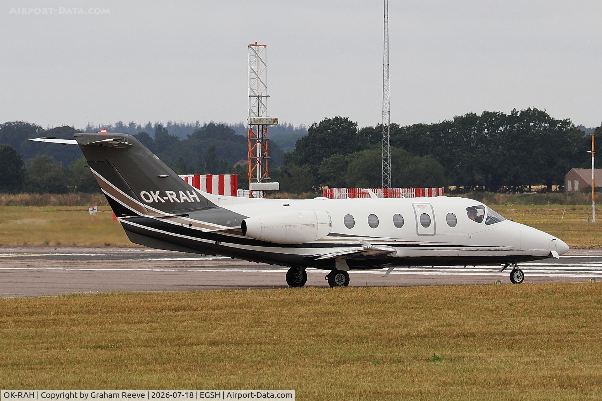 OK-RAH, 2006 Raytheon Hawker 400XP, c/n RK-413, Departing from Norwich.