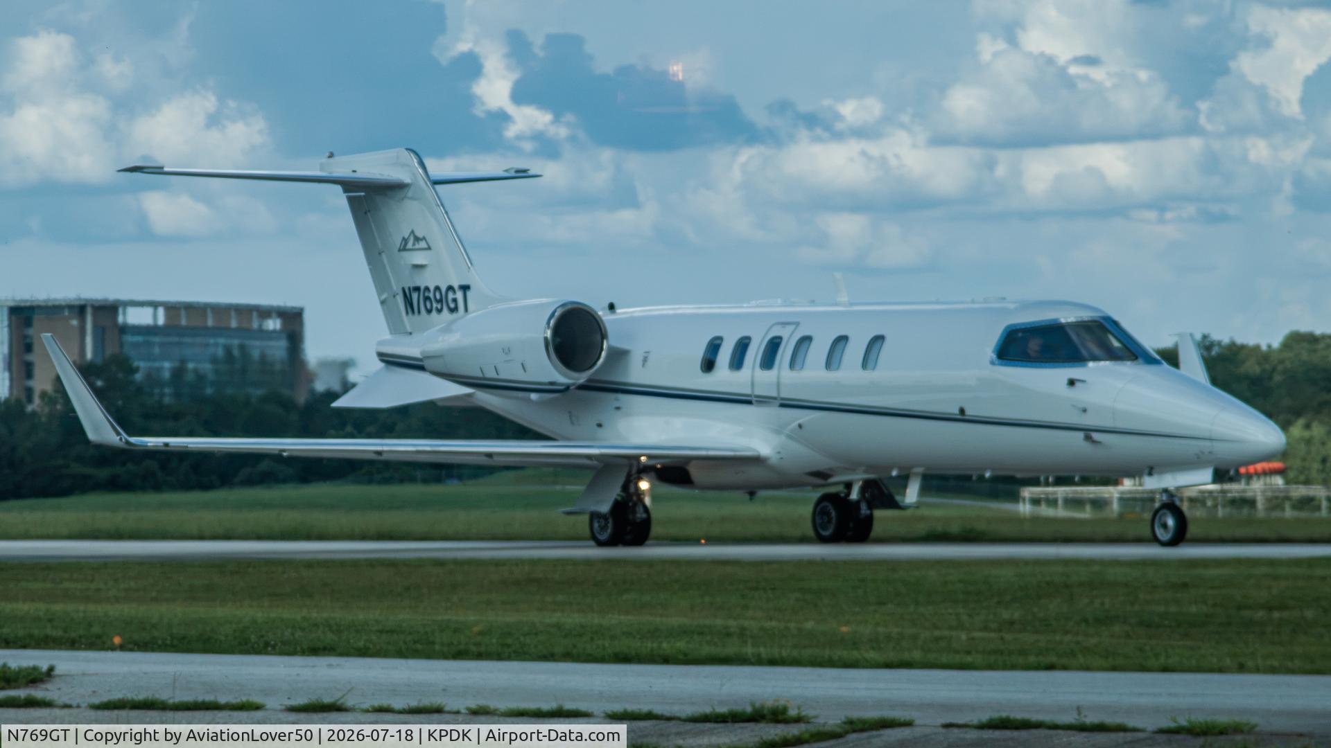 Aircraft N769GT, Lear 40, at KPDK, photo by AviationLover50