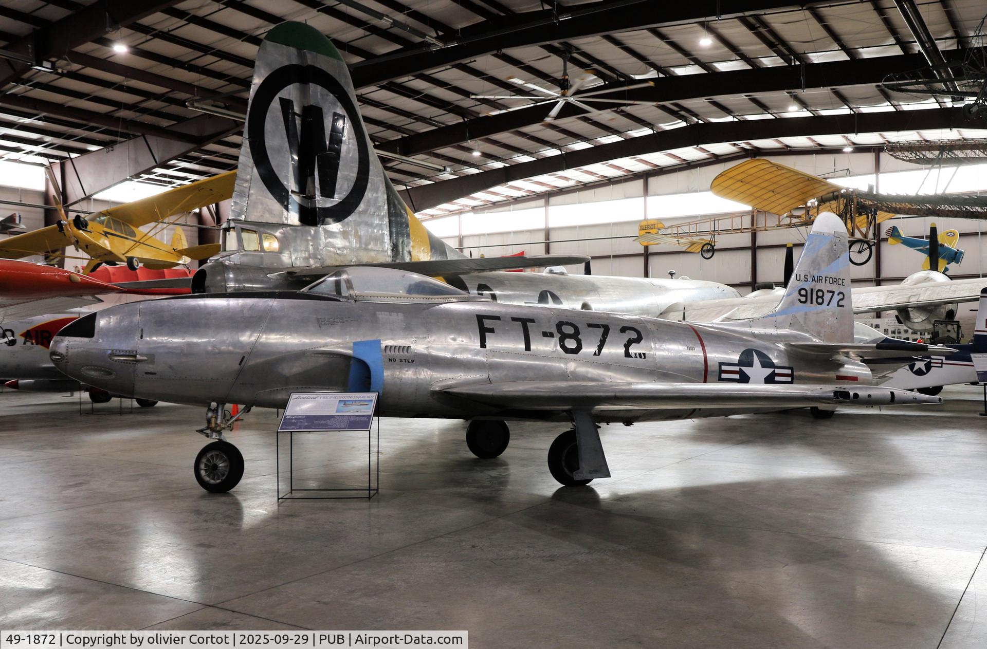 49-1872, 1949 Lockheed P-80C Shooting Star, c/n 080-2699, now in a hangar