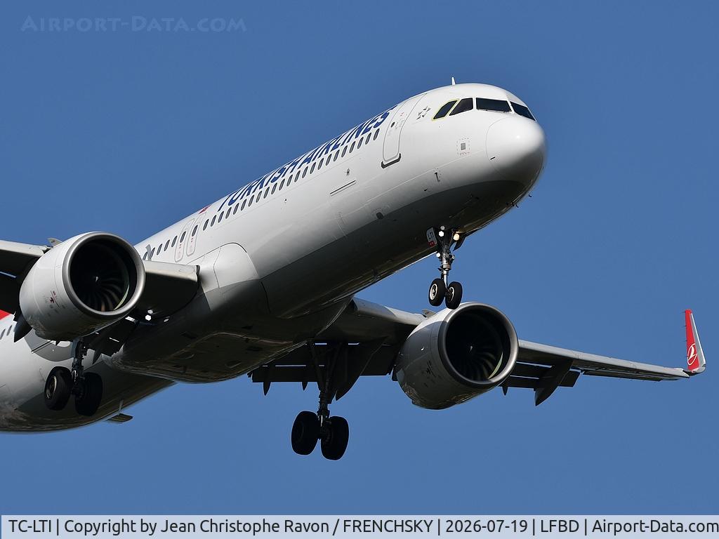 TC-LTI, 2021 Airbus A321-271NX, c/n 10367, THY1389 Istanbul - Bordeaux