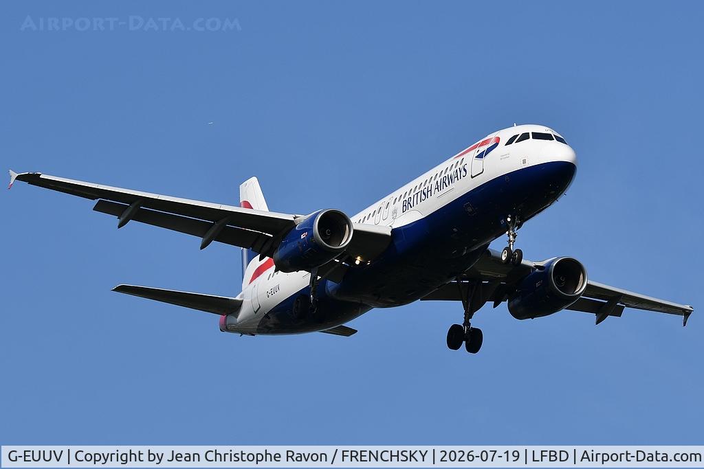 G-EUUV, 2008 Airbus A320-232, c/n 3468, 	London (LGW)	Bordeaux (BOD)	BA2570