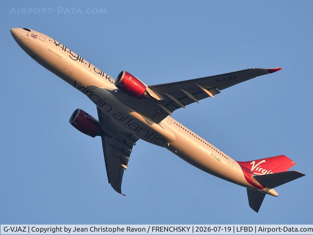 G-VJAZ, 2022 Airbus A330-941, c/n 2018, Bordeaux (BOD)	London (LHR)	(VIR843P)