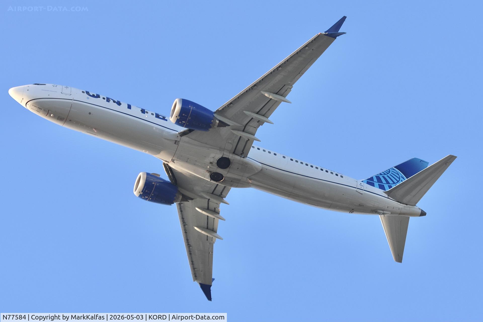 N77584, 2024 Boeing 737 Max 9, c/n 67624 l/n 8967, B39M United Boeing 737 Max 9 N77584 departing 28R KORD