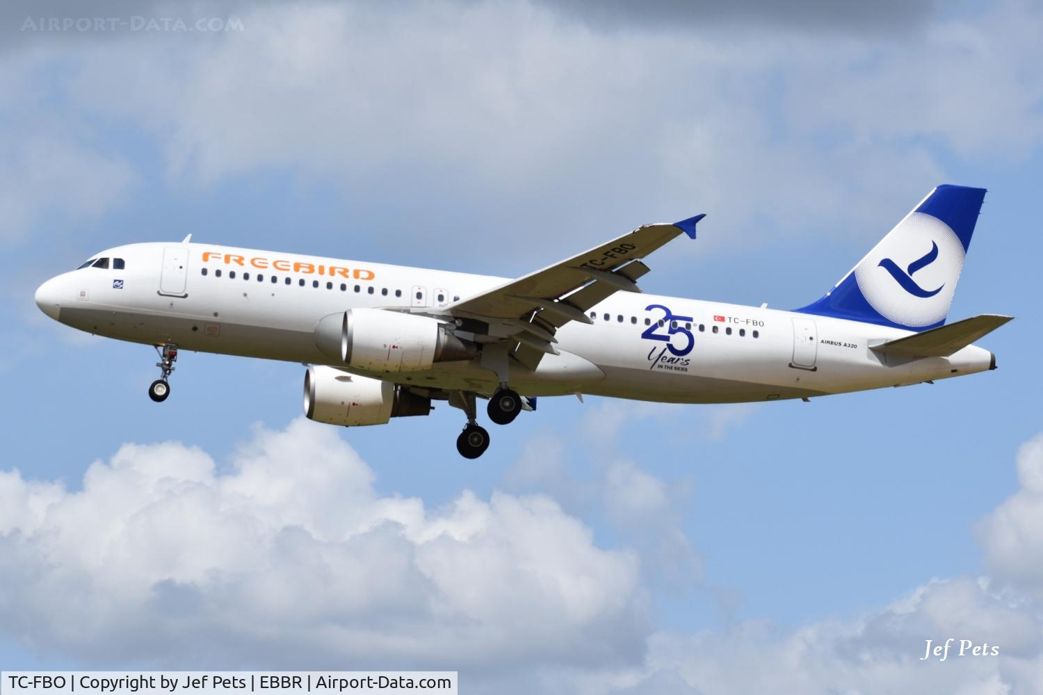 TC-FBO, 2012 Airbus A320-214, c/n 5096, 25 years Freebird Airlines ! TC-FBO landing at Brussels Airport on 2026-07-19.