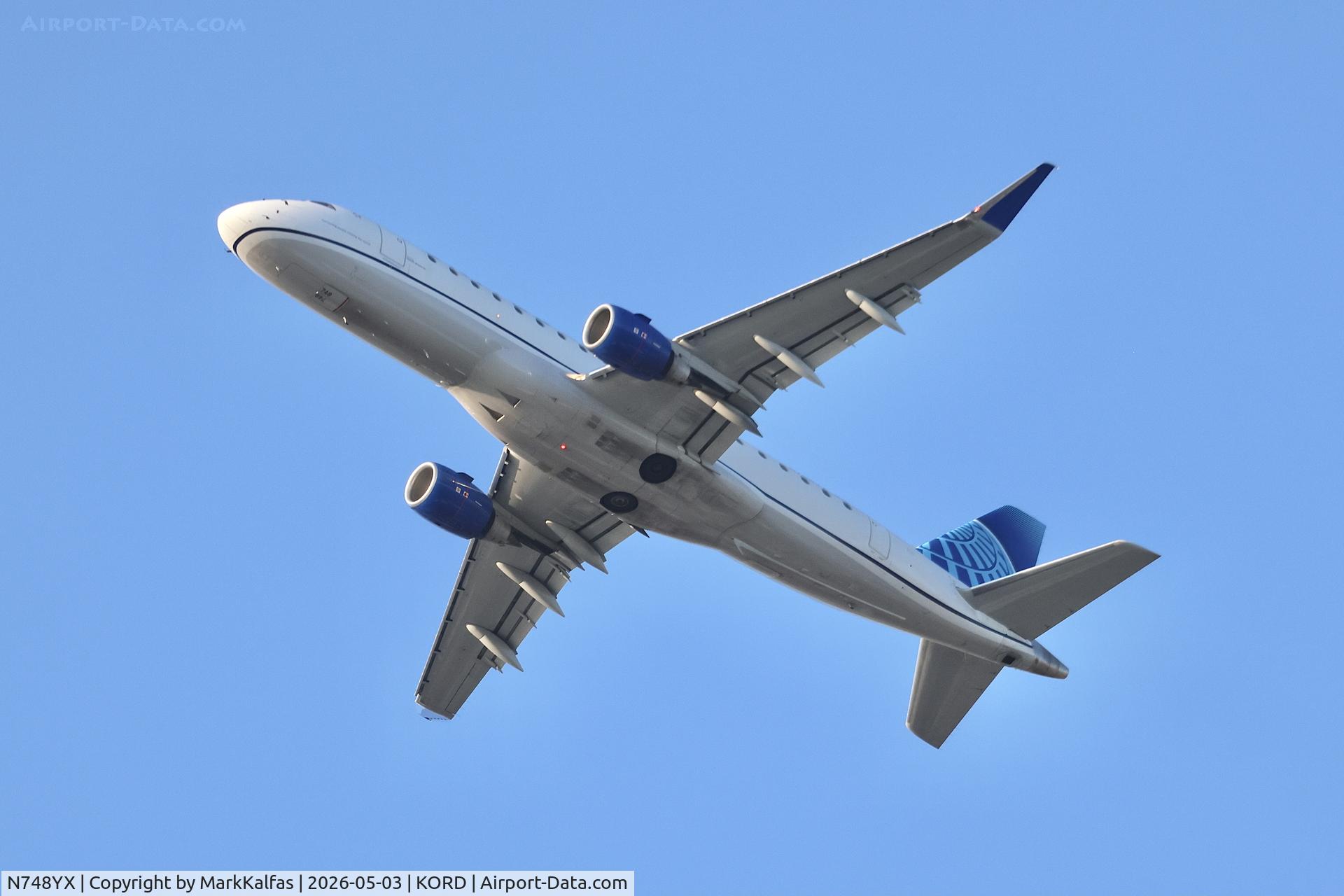 N748YX, 2017 Embraer 175LR (ERJ-170-200LR), c/n 17000677, E75L Republic Airways / United Express Embaerer 175 LR N748YX  departing 28R KORD