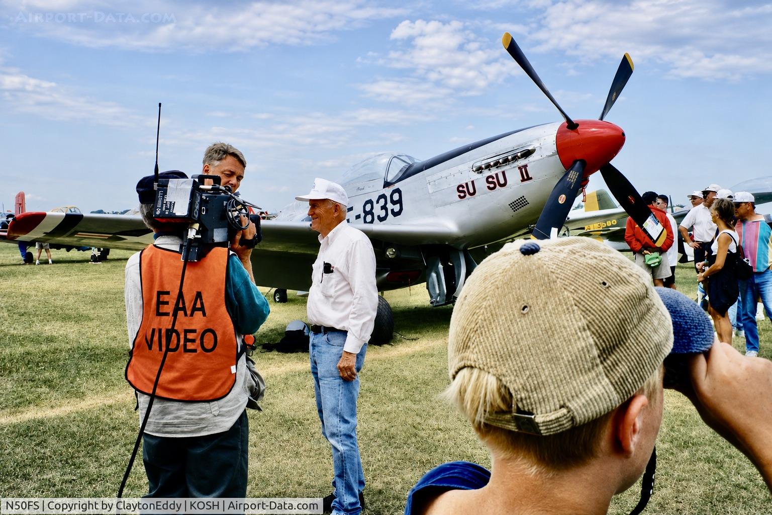 N50FS, 1966 North American F-51D Mustang, c/n 44-74839-59, Frank Borman at EAA Airventure mid 1990's