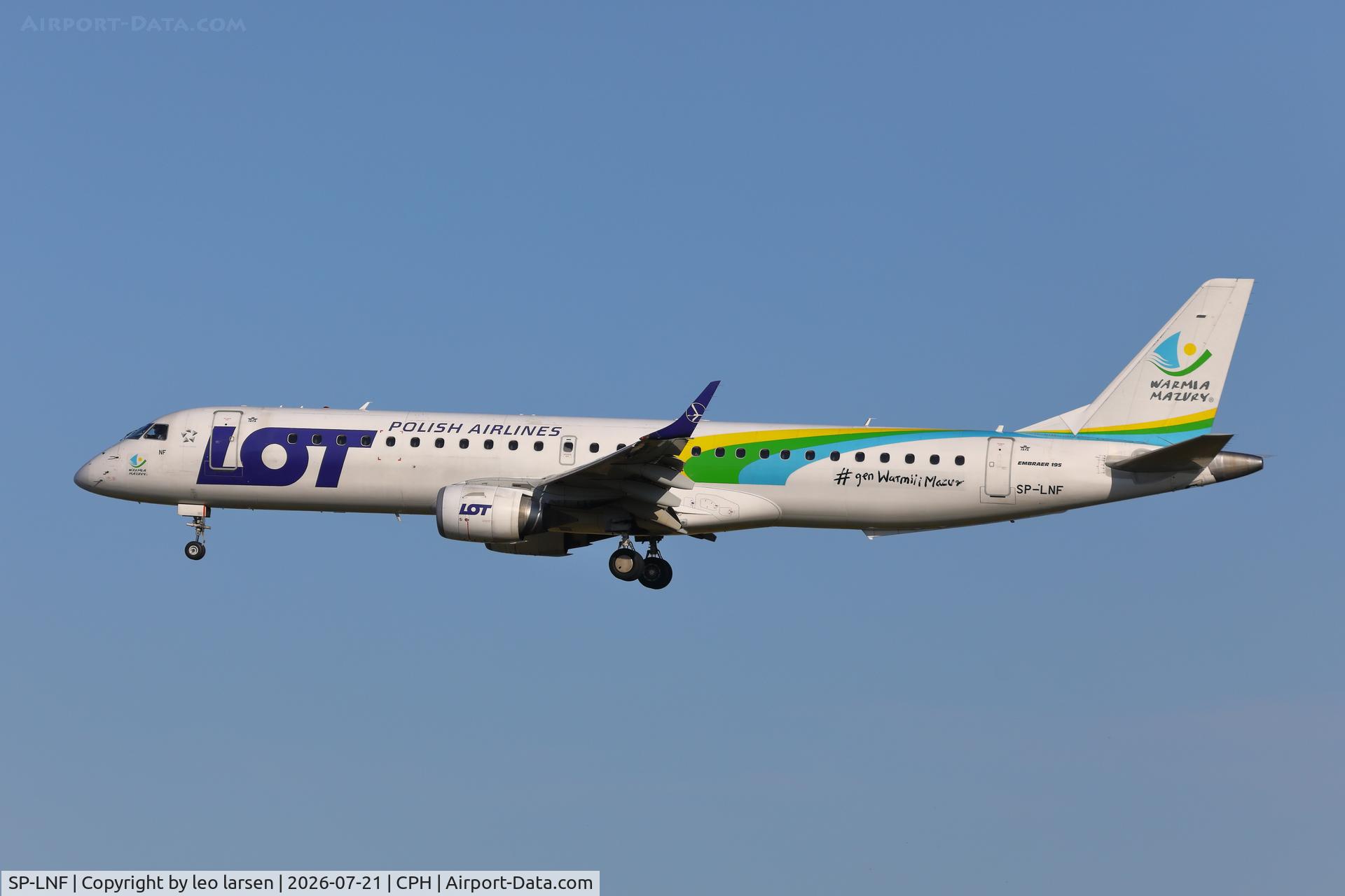 SP-LNF, 2013 Embraer 195LR (ERJ-190-200LR), c/n 19000596, Copenhagen 21.7.2026
