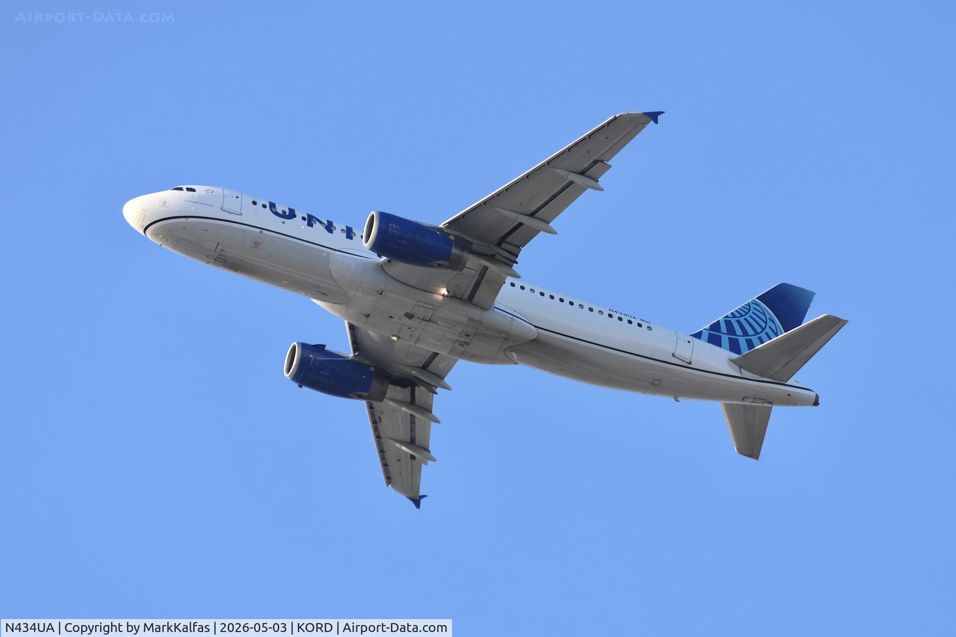 N434UA, 1996 Airbus A320-232, c/n 592, A320 United Airlines Airbus A320-232 N434UA departing 28R KORD