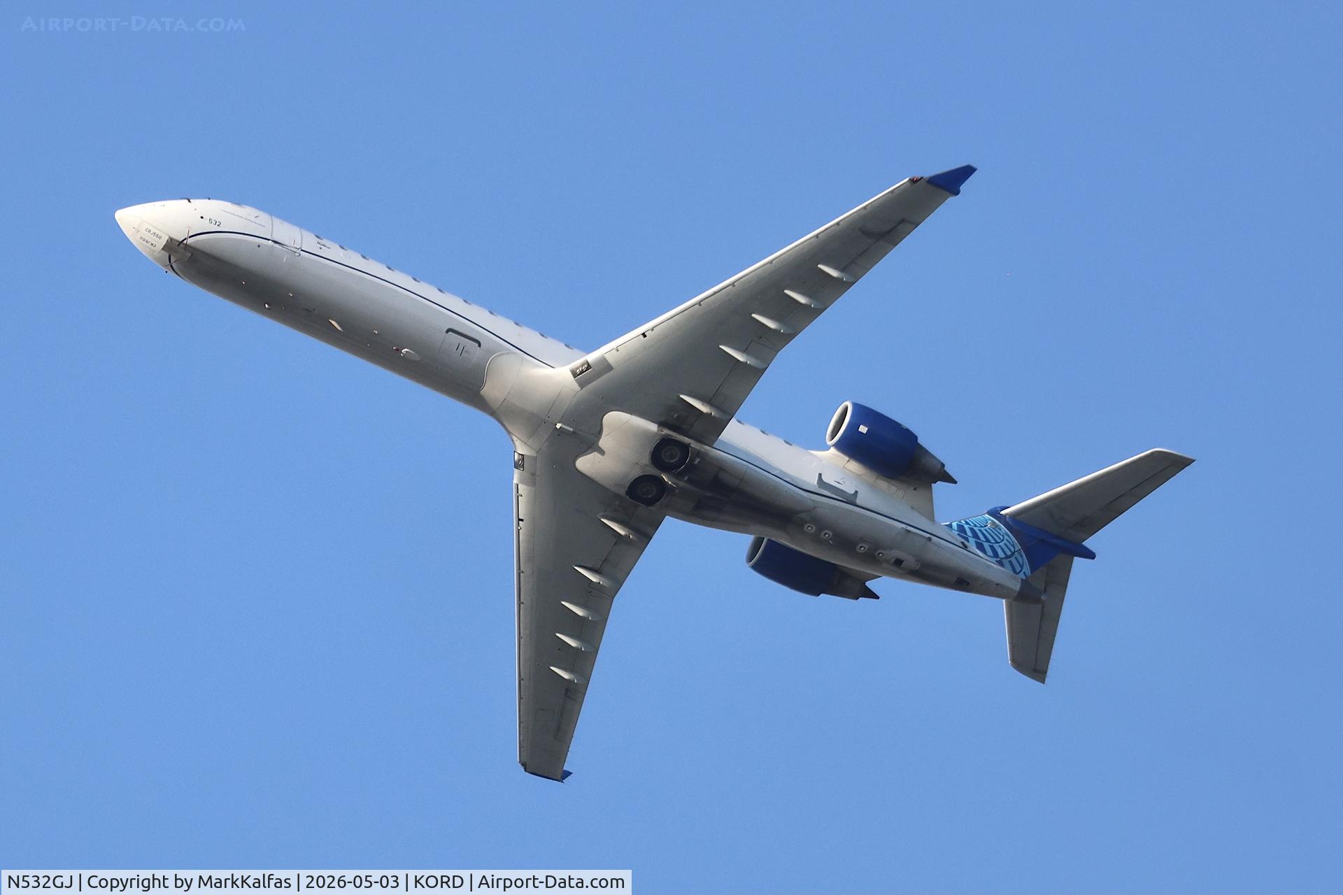 N532GJ, 2005 Bombardier CRJ-702 (CL-600-2C10) Regional Jet, c/n 10219, CRJ7 SkyWest / United Express Canadair Regional Jet CRJ-550, N532GJ departing 28R KORD