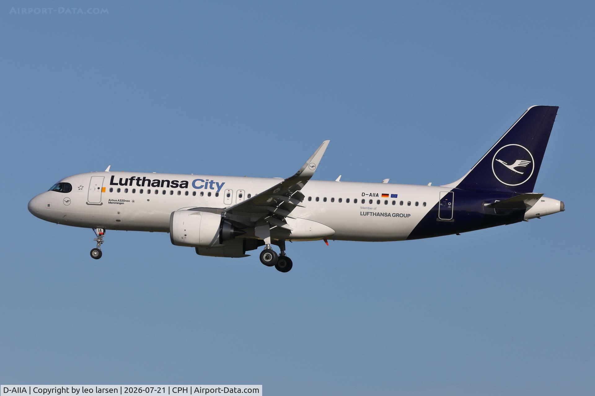 D-AIIA, 2025 Airbus A320-251N, c/n 12719, Copenhagen 21.7.2026